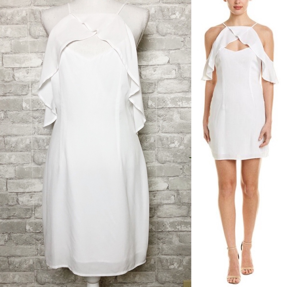 NWT BB Dakota | White Kaless Halter Sleeveless Mini Dress Size 10